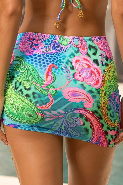 Luli Fama Seaglass Fantasy Scrunched Up Mini Skirt